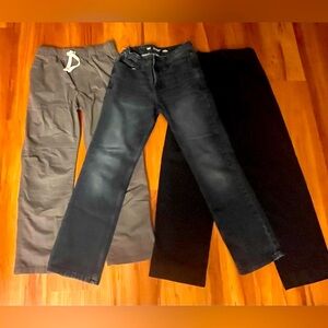 Three Pair Cat & Jack Kids Jeans and Pants - Black, Gray, Denim